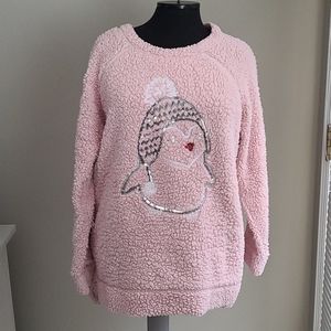 Owl holiday fuzzy sweatshirt